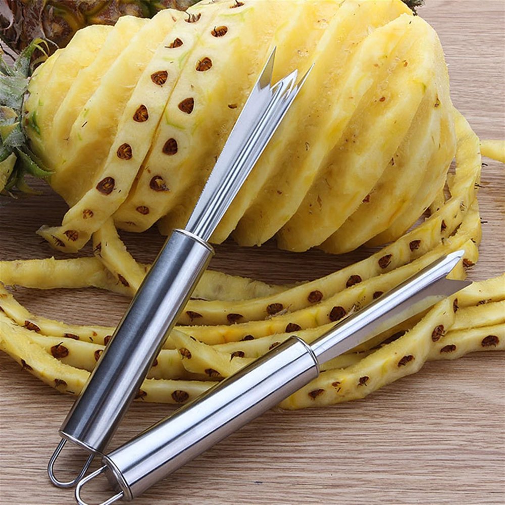 1PC Stainless Steel Pineapple Knife Fruit Peeler V-Shaped Tools Manual Food Processors Non-slip Handle Pineapple Shovel