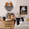PaBoe Fall Thanksgiving Halloween Welcome Wooden Sign with Bow Artificial Leaves Berries Pumpkin Rustic Farmhouse Door Hanger for Autumn Harvest Home Office Decoration Welcome Wreath for Front Door view 4