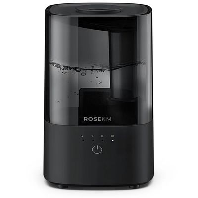 ROSEKM Humidifiers for Bedroom (1.1L), Small Cool Mist Humidifier for Home Plant and Baby Nursery, Quiet Ultrasonic Humidifier with 360 Nozzle, Auto Shut-Off, Filterless, Black