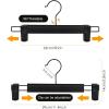 NORTHERN BROTHERS Pants Hangers, Black 20 Pack with Clips for Pants, Skirts, and Shorts - Plastic Bulk Hangers view 2