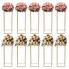 10PCS Wedding Flower Stand for Tables Centerpieces,Gold Flower Vase Decoration for Wedding,Metal Rectangular Column StandGolden Flower Stand Suiatbable for Party Event (23.6 inch) view 1