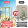 10PCS Wedding Flower Stand for Tables Centerpieces,Gold Flower Vase Decoration for Wedding,Metal Rectangular Column StandGolden Flower Stand Suiatbable for Party Event (23.6 inch) view 2