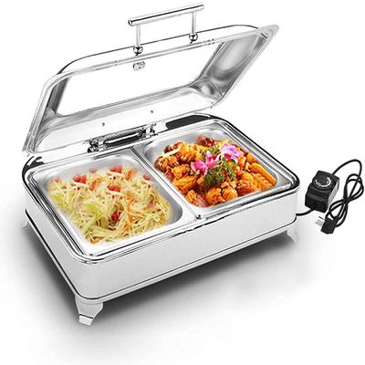 Food Warmers For Parties Buffets Electric, Stainless Steel Buffet Server And Warming Tray, 9L, Chafing Dish Buffet Set - Adjustable Temperature + Hot Plate Electricgn (Size : Gn 1/2)