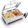 Food Warmers For Parties Buffets Electric, Stainless Steel Buffet Server And Warming Tray, 9L, Chafing Dish Buffet Set - Adjustable Temperature + Hot Plate Electricgn (Size : Gn 1/2) view 1