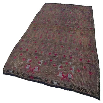 5'3" x 8'11" - 160 x 272 Cm Geometric Kilim Purple Geometric Bohemian Wool Cotton Handmade Handknotted Vintage Turkish Area Rug for Living Room Bedroom Nursery Hallway Indoor