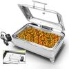 ENPAP Food Warmers for Parties Buffets Electric, Stainless Steel Buffet Server and Warming Tray, 9L, Chafing Dish Buffet Set - Adjustable Temperature + Hot Plate Electricgn (Size : Gn 1/1) view 1