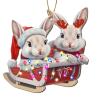 365Rustic 2 Side Printed Cute Rabbit Wooden Christmas Ornaments, Keepsake for Women, Men and Friends, Bunny Christmas Tree Ornaments, Christmas Tree Hanging Decorations view 1