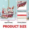 365Rustic 2 Side Printed Cute Rabbit Wooden Christmas Ornaments, Keepsake for Women, Men and Friends, Bunny Christmas Tree Ornaments, Christmas Tree Hanging Decorations view 3
