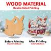 365Rustic 2 Side Printed Cute Rabbit Wooden Christmas Ornaments, Keepsake for Women, Men and Friends, Bunny Christmas Tree Ornaments, Christmas Tree Hanging Decorations view 4