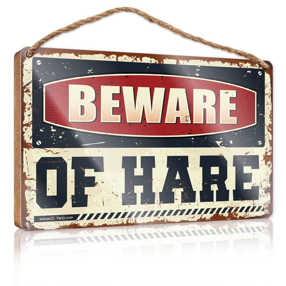 Abipuir Funny Wood Decor Beware of Hare Wooden Sign Decore for Room Wooden Decorative Plaque (Size : 23X35CM)