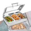 ENPAP 9L Food Heater, Stainless Steel Buffet Server and Heating Plate, Grill Plate Buffet Set - Adjustable Temperature + Hot Plate for Party, Buffet(3 Grids) view 1