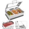ENPAP 9L Food Heater, Stainless Steel Buffet Server and Heating Plate, Grill Plate Buffet Set - Adjustable Temperature + Hot Plate for Party, Buffet(3 Grids) view 2