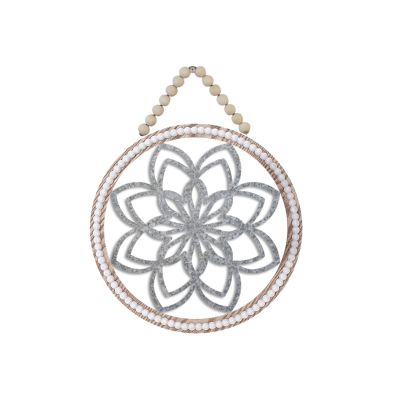 Bobbird Metal Cutout Pattern Wall Decor, Vintage Round Wall Decor Hanging Tag, Cutout Pattern Wall Art, Rustic Home Decor Farmhouse Hanging Decor, Bedroom Living Room Interior Office (D)