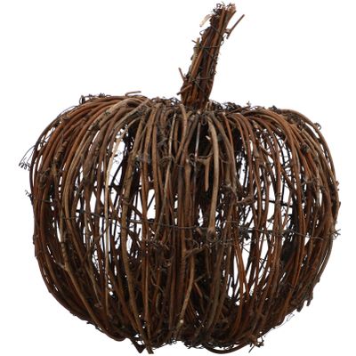 ARTIBETTER 1pc Decorative Rattan Pumpkin for Halloween Festival Decor Vivid Simulation Pumpkin Adornment Lightweight Grapevine Craft for Party Decoration