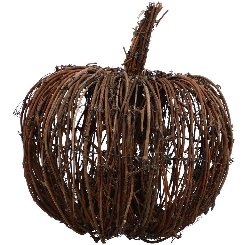 ARTIBETTER 1pc Decorative Rattan Pumpkin for Halloween Festival Decor Vivid Simulation Pumpkin Adornment Lightweight Grapevine Craft for Party Decoration
