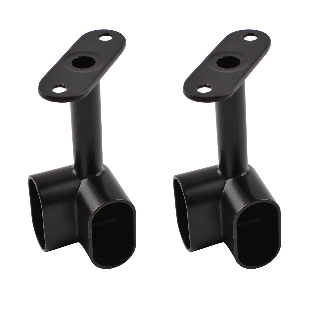 INCREWAY 2 pcs Oval Corner Closet Rod Support Bracket 90  Heavy Duty Wardrobe Accessories Clothes Rail Flange Seat for Closet Rod, Black