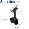 INCREWAY 2 pcs Oval Corner Closet Rod Support Bracket 90  Heavy Duty Wardrobe Accessories Clothes Rail Flange Seat for Closet Rod, Black view 2