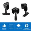 INCREWAY 2 pcs Oval Corner Closet Rod Support Bracket 90  Heavy Duty Wardrobe Accessories Clothes Rail Flange Seat for Closet Rod, Black view 3