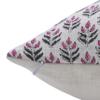 Fabritual Off White Linen Hand Block Print 22x22 Inch Throw Pillowcase Cushion Cover with Hidden Zipper Dcor for Living Room, Outdoor, Sofa and Couch (Alia-Light Pink) view 3