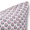 Fabritual Off White Linen Hand Block Print 22x22 Inch Throw Pillowcase Cushion Cover with Hidden Zipper Dcor for Living Room, Outdoor, Sofa and Couch (Alia-Light Pink) view 4