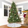 OMKSIH White Tree Skirt 46 Inches Velvet Christmas Tree Skirt Luxurious Sequined Tree Skirt Large Xmas Decorations for Glitter Tree Base Cover Mermaid Christmas Tree Rug Skirt for Winter Holiday Decor view 3