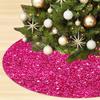 Hot Pink Christmas Tree Skirt 21 Inch Sparkly Sequin Tree Skirt Small Glittery Tree Skirt Fuchsia Tree Skirts Velvet Embroidered Tree Base Skirt Soft Christmas Skirts for Xmas Trees Party Decor view 1