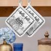 4 Packs Black and White Pot Holders Sets for Kitchen,Oven Pan Plate Bowl Pads Heat Proof Mat with Hanging Loop,Thick Terry Cloth Potholders For Cooking Baking Thanksgiving Pumpkin Boho Polka Dot Plaid view 2
