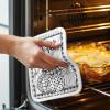 4 Packs Black and White Pot Holders Sets for Kitchen,Oven Pan Plate Bowl Pads Heat Proof Mat with Hanging Loop,Thick Terry Cloth Potholders For Cooking Baking Thanksgiving Pumpkin Boho Polka Dot Plaid view 3