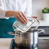 4 Packs Black and White Pot Holders Sets for Kitchen,Oven Pan Plate Bowl Pads Heat Proof Mat with Hanging Loop,Thick Terry Cloth Potholders For Cooking Baking Thanksgiving Pumpkin Boho Polka Dot Plaid view 4
