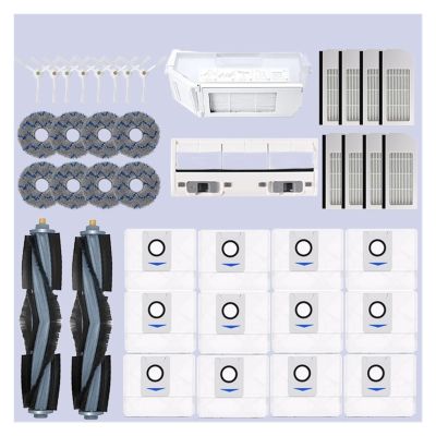 Compatible With Ecovacs Deebot X1 OMNI / T10 OMNI Accessories Robot Vacuum Cleaner Parts Dust Bag Hepa Filter Main Side Brush Mop Dustbin (Color : 38PCS)