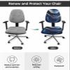 Jolunifun Marble Office Chair Covers Stretchable 2 Piece, Soft Decorative Computer Desk Chair Cover Protector Universal Rotating Chair Slipcover Modern Navy Blue Abstract Gold view 4