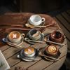 5.07oz Ceramic retro Coffee cup and saucer set - creative and personalized Mug-Egg shaped Coffee cup - kiln yellowing-150ml view 4