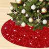 OMKSIH Red Christmas Tree Skirt 36 Inch Sequin Tree Skirt for Christmas Decoration Round Glitter Xmas Tree Skirt Christmas Tree Skirt Cover for New Year Ornaments view 1