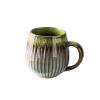 15.21oz Large capacity kiln change glaze creative vertical pattern ceramic coffee mug with handle-Kiln-Formed Grass Green Mug-401-500ml view 1
