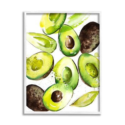 'Modern Avocado Halves'| Framed Giclee Art
