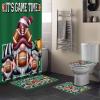 Fall Thanksgiving Bathroom Set with Shower Curtain Rug Accessories - 72x72 Inches Long Bathtub Curtain with Small Bath Mat,Washable Bathtub Floor Runner Rug Set,Hooks Gnomes Baseball Football Green view 1