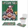 Fall Thanksgiving Bathroom Set with Shower Curtain Rug Accessories - 72x72 Inches Long Bathtub Curtain with Small Bath Mat,Washable Bathtub Floor Runner Rug Set,Hooks Gnomes Baseball Football Green view 2