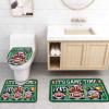 Fall Thanksgiving Bathroom Set with Shower Curtain Rug Accessories - 72x72 Inches Long Bathtub Curtain with Small Bath Mat,Washable Bathtub Floor Runner Rug Set,Hooks Gnomes Baseball Football Green view 4