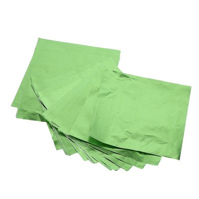 100Pcs Chocolate Candy Wrappers Aluminium Foil Paper, Square Candy Sweets Chocolate Lolly Foil Wrappers Confectionary 3x3 Inches, Candy Foil Wrapper(Green)