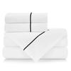 BEDLAM Twin/Twin XL Duvet Cover Set - 3pcs 100% Cotton Duvet Cover, Includes a White Sateen Duvet Cover Designed with a Black Trim & 2 Cotton Pillowcases - 500TC Luxury Twin Duvet Cover Bedding Set view 2