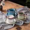6.67oz Ceramic kiln Coffee cup dish set creative retro Italian breakfast ball handle cup-Gourd ball handle Coffee cup - kiln yellowing-200ml view 3