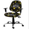 Jolunifun Black Office Chair Covers Stretchable 2 Piece, Soft Decorative Computer Desk Chair Cover Protector Universal Rotating Chair Slipcover Birthday Cake Stars Gifts Yellow view 1