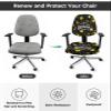 Jolunifun Black Office Chair Covers Stretchable 2 Piece, Soft Decorative Computer Desk Chair Cover Protector Universal Rotating Chair Slipcover Birthday Cake Stars Gifts Yellow view 2