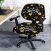 Jolunifun Black Office Chair Covers Stretchable 2 Piece, Soft Decorative Computer Desk Chair Cover Protector Universal Rotating Chair Slipcover Birthday Cake Stars Gifts Yellow view 3