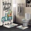 ZOE GARDEN Thanksgiving Truck Bathroom Set with Shower Curtain Rug Accessories,72x72 Inches Long Curtain with Large Bath Mat,Washable Floor Runner Rug Set,Hooks Fall Harvest Pumpkin Eucalyptus Barrel view 1