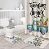 ZOE GARDEN Thanksgiving Truck Bathroom Set with Shower Curtain Rug Accessories,72x72 Inches Long Curtain with Large Bath Mat,Washable Floor Runner Rug Set,Hooks Fall Harvest Pumpkin Eucalyptus Barrel view 3