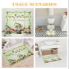 Christmas Gnomes Bathroom Set with Shower Curtain Rug Accessories - 72x72 Inches Long Bathtub Curtain with Small Bath Mat,Washable Bathtub Floor Runner Rug Set,Hooks Green Forest Pine Leaves Cone view 4
