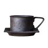 5.07oz Ceramic Coffee cup dish set-Japanese latte gilded antique figured cup-lovers Mug-April Coffee cup square mat-101-200ml view 1
