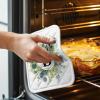 5 Packs Monogrammed Personalized D Pot Holders Sets for Kitchen,Oven Pan Plate Bowl Pads Heat Proof Mat with Hanging Loop,Thick Terry Cloth Potholders for Cooking Baking Eucalyptus Floral Leaves view 3