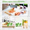 Fridge Turntable Organizer, 360 Degre Rotatable Acrylic Clear Rectangular Fridge Organizer with Suction Cups Lazy Susan Turntable Organizer for Refrigerator Cabinet (Small view 2